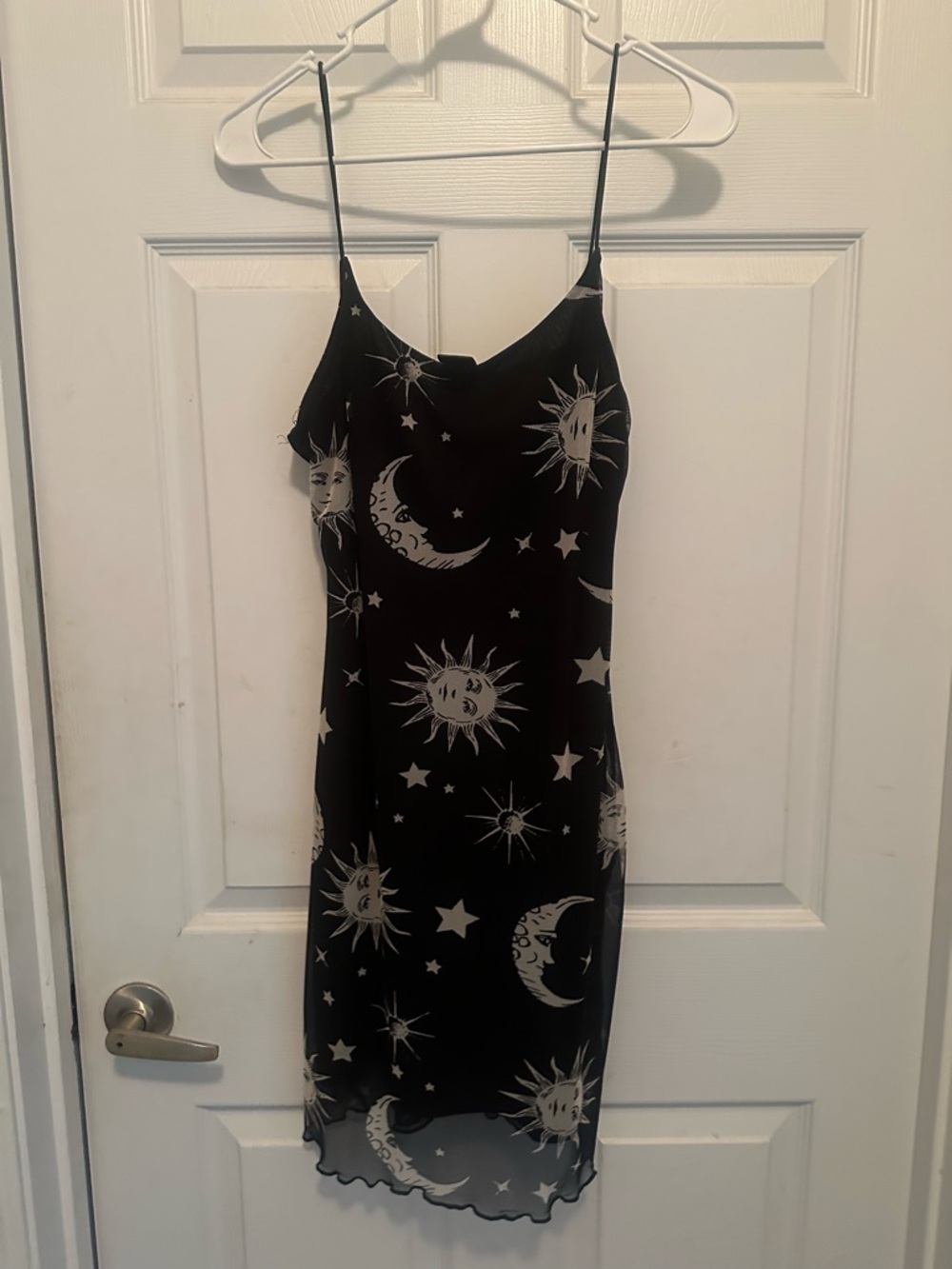 Polly & Esther Black Celestial Slip with White Moon & Star Print